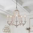 Load image into Gallery viewer, LightFixturesUSA-5-Light Distressed White Shabby Chic Candle Style Chandelier-Chandelier--