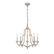 Load image into Gallery viewer, LightFixturesUSA-5-Light Distressed White Shabby Chic Candle Style Chandelier-Chandelier--