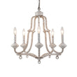 Load image into Gallery viewer, LightFixturesUSA-5-Light Distressed White Shabby Chic Candle Style Chandelier-Chandelier--