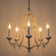 Load image into Gallery viewer, LightFixturesUSA-5-Light Distressed White Shabby Chic Candle Style Chandelier-Chandelier--