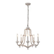 Load image into Gallery viewer, LightFixturesUSA-5-Light Distressed White Shabby Chic Candle Style Chandelier-Chandelier--