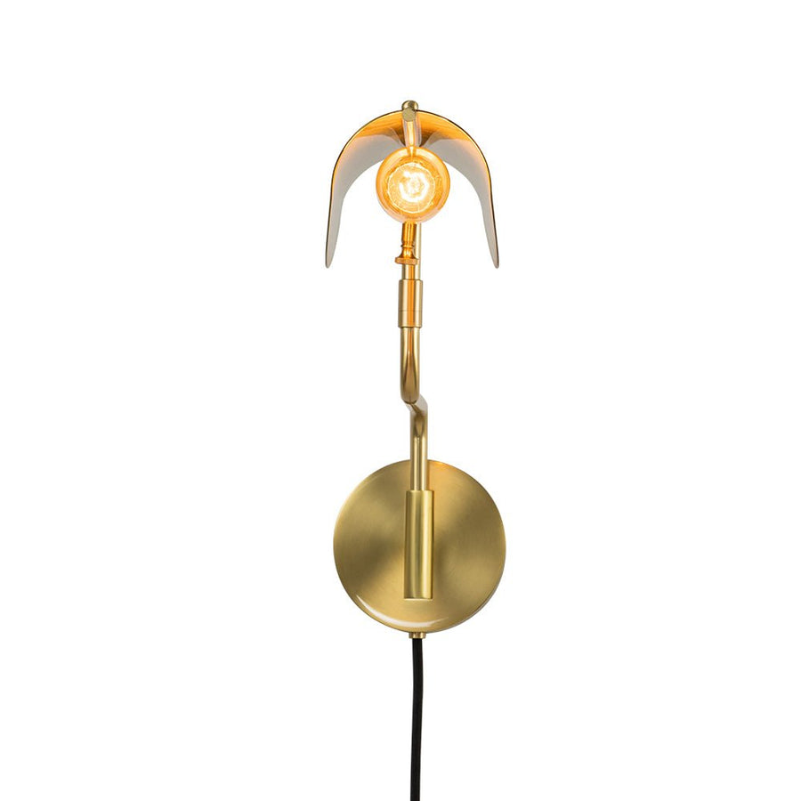 LightFixturesUSA-Aged Brass 1-Light Swing Arm Plug In Wall Sconce-Wall Sconce-1-Lt-