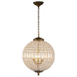 Load image into Gallery viewer, LightFixturesUSA-Antique Brass Crystal Globe Chandelier-Chandelier--