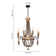 Load image into Gallery viewer, LightFixturesUSA-Antique Wood Beaded Empire Chandelier-Chandelier--