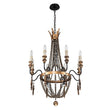 Load image into Gallery viewer, LightFixturesUSA-Antique Wood Beaded Empire Chandelier-Chandelier--