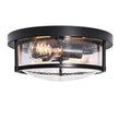 Load image into Gallery viewer, LightFixturesUSA-Black Seeded Glass Flush Mount-Ceiling Light--
