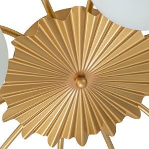 LightFixturesUSA-Blossom 12-Light Opal Glass Bubble Semi Flush Chandelier-Chandelier-12-Lt-Brass