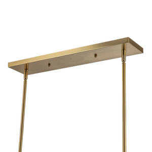 LightFixturesUSA-Brass 5-Light Glass Globe Linear Pendant-Chandelier--