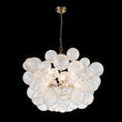 Load image into Gallery viewer, LightFixturesUSA-Brass Cluster Ribbed Glass Globe Bubble Chandelier-Chandelier-3-Lt-Black