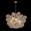 Load image into Gallery viewer, LightFixturesUSA-Brass Cluster Ribbed Glass Globe Bubble Chandelier-Chandelier-3-Lt-Black
