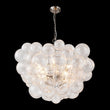 Load image into Gallery viewer, LightFixturesUSA-Brass Cluster Ribbed Glass Globe Bubble Chandelier-Chandelier-8-Lt-Nickel
