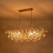 Load image into Gallery viewer, LightFixturesUSA-Brass Cluster Ribbed Glass Globe Bubble Linear Chandelier-Chandelier-Brass (Pre-Order)-