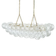 Load image into Gallery viewer, LightFixturesUSA-Brass Cluster Ribbed Glass Globe Bubble Linear Chandelier-Chandelier-Brass (Pre-Order)-