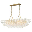 Load image into Gallery viewer, LightFixturesUSA-Brass Cluster Ribbed Glass Globe Bubble Linear Chandelier-Chandelier-Brass (Pre-Order)-