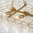 Load image into Gallery viewer, LightFixturesUSA-Brass Cluster Ribbed Glass Globe Bubble Linear Chandelier-Chandelier-Brass (Pre-Order)-