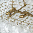 Load image into Gallery viewer, LightFixturesUSA-Brass Cluster Ribbed Glass Globe Bubble Linear Chandelier-Chandelier-Brass (Pre-Order)-