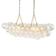 Load image into Gallery viewer, LightFixturesUSA-Brass Cluster Ribbed Glass Globe Bubble Linear Chandelier-Chandelier-Brass (Pre-Order)-