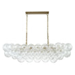 Load image into Gallery viewer, LightFixturesUSA-Brass Cluster Ribbed Glass Globe Bubble Linear Chandelier-Chandelier-Brass (Pre-Order)-