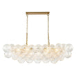 Load image into Gallery viewer, LightFixturesUSA-Brass Cluster Ribbed Glass Globe Bubble Linear Chandelier-Chandelier-Brass (Pre-Order)-