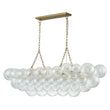 Load image into Gallery viewer, LightFixturesUSA-Brass Cluster Ribbed Glass Globe Bubble Linear Chandelier-Chandelier-Brass (Pre-Order)-