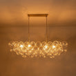 Load image into Gallery viewer, LightFixturesUSA-Brass Cluster Ribbed Glass Globe Bubble Linear Chandelier-Chandelier-Brass (Pre-Order)-