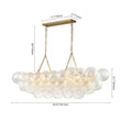 Load image into Gallery viewer, LightFixturesUSA-Brass Cluster Ribbed Glass Globe Bubble Linear Chandelier-Chandelier-Brass (Pre-Order)-