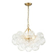 Load image into Gallery viewer, LightFixturesUSA-Brass Cluster Sculpture Texture Glass Globe Bubble Chandelier-Chandelier-Brass-3-Lt (Pre-Order)