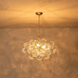 Load image into Gallery viewer, LightFixturesUSA-Brass Cluster Sculpture Texture Glass Globe Bubble Chandelier-Chandelier-Brass-3-Lt (Pre-Order)