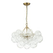 Load image into Gallery viewer, LightFixturesUSA-Brass Cluster Sculpture Texture Glass Globe Bubble Chandelier-Chandelier-Brass-3-Lt (Pre-Order)