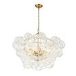 Load image into Gallery viewer, LightFixturesUSA-Brass Cluster Sculpture Texture Glass Globe Bubble Chandelier-Chandelier-Brass-8-Lt (Pre-Order)