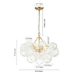 Load image into Gallery viewer, LightFixturesUSA-Brass Cluster Sculpture Texture Glass Globe Bubble Chandelier-Chandelier-Brass-8-Lt (Pre-Order)