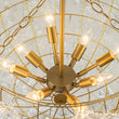 Load image into Gallery viewer, LightFixturesUSA-Brass Cluster Sculpture Texture Glass Globe Bubble Chandelier-Chandelier-Brass-8-Lt (Pre-Order)