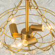 Load image into Gallery viewer, LightFixturesUSA-Brass Cluster Sculpture Texture Glass Globe Bubble Chandelier-Chandelier-Brass-8-Lt (Pre-Order)