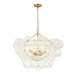 Load image into Gallery viewer, LightFixturesUSA-Brass Cluster Sculpture Texture Glass Globe Bubble Chandelier-Chandelier-Brass-8-Lt (Pre-Order)