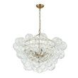 Load image into Gallery viewer, LightFixturesUSA-Brass Cluster Sculpture Texture Glass Globe Bubble Chandelier-Chandelier-Brass-8-Lt (Pre-Order)