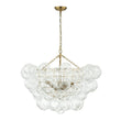 Load image into Gallery viewer, LightFixturesUSA-Brass Cluster Sculpture Texture Glass Globe Bubble Chandelier-Chandelier-Brass-8-Lt (Pre-Order)
