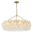 Load image into Gallery viewer, LightFixturesUSA-Brass Halo Ribbed Glass Globe Bubble Ring Chandelier-Chandelier-12-Lt-