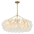 Load image into Gallery viewer, LightFixturesUSA-Brass Halo Ribbed Glass Globe Bubble Ring Chandelier-Chandelier-12-Lt-