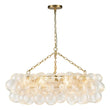 Load image into Gallery viewer, LightFixturesUSA-Brass Halo Ribbed Glass Globe Bubble Ring Chandelier-Chandelier-12-Lt-