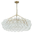 Load image into Gallery viewer, LightFixturesUSA-Brass Halo Ribbed Glass Globe Bubble Ring Chandelier-Chandelier-12-Lt-