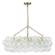 Load image into Gallery viewer, LightFixturesUSA-Brass Halo Ribbed Glass Globe Bubble Ring Chandelier-Chandelier-12-Lt-