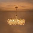 Load image into Gallery viewer, LightFixturesUSA-Brass Halo Ribbed Glass Globe Bubble Ring Chandelier-Chandelier-12-Lt-
