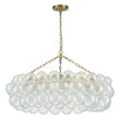 Load image into Gallery viewer, LightFixturesUSA-Brass Halo Ribbed Glass Globe Bubble Ring Chandelier-Chandelier-12-Lt-