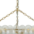 Load image into Gallery viewer, LightFixturesUSA-Brass Halo Ribbed Glass Globe Bubble Ring Chandelier-Chandelier-12-Lt-