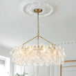 Load image into Gallery viewer, LightFixturesUSA-Brass Halo Ribbed Glass Globe Bubble Ring Chandelier-Chandelier-8-Lt-