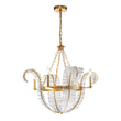 Load image into Gallery viewer, LightFixturesUSA-Chic Brass Crystal Floral Chandelier-Chandelier--