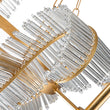 Load image into Gallery viewer, LightFixturesUSA-Chic Brass Crystal Floral Chandelier-Chandelier--