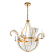 Load image into Gallery viewer, LightFixturesUSA-Chic Brass Crystal Floral Chandelier-Chandelier--