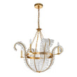 Load image into Gallery viewer, LightFixturesUSA-Chic Brass Crystal Floral Chandelier-Chandelier--