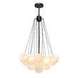 Load image into Gallery viewer, LightFixturesUSA-Cluster Frosted Glass Bubble Chandelier-Chandelier-19 Globes-Black